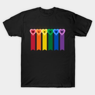 Rainbow Love: Celebrate LGBTQ+ Pride with Heart-shaped Balloons T-Shirt